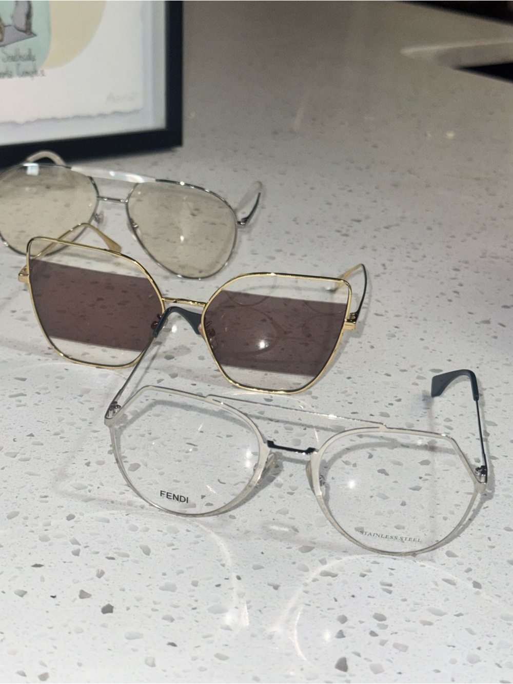 2 Fendi  & 1 pair of Gucci